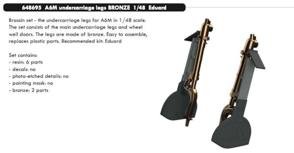 Mitsubishi A6M-2 Zero Undercarriage Legs - bronze- (Eduard)  E648695