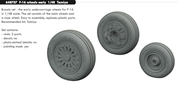 F16 Fighting Falcon Wheels - Early- (Tamiya) E648707
