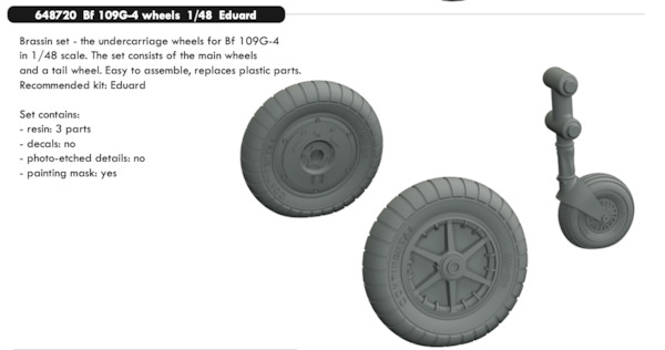 Messerschmitt BF109G-4 wheels (Eduard)  E648720