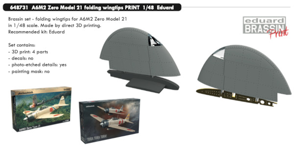 Mitsubishi A6M-2 Zero Folding Wingtips  (Eduard)  E648731