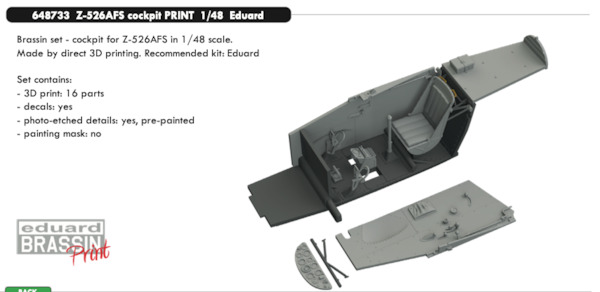 Zlin Z-526 Akrobat  Cockpit set (Eduard)  E648733