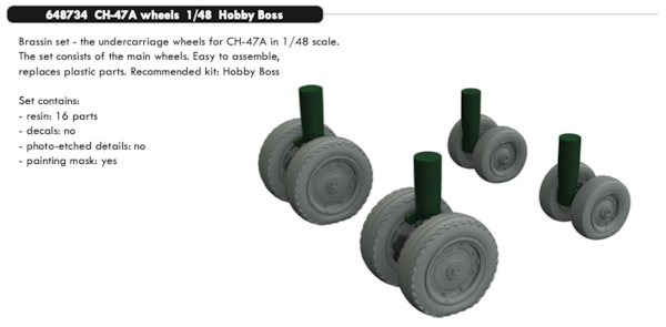 CH47A Chinook Wheels (Hobby Boss)  E648734