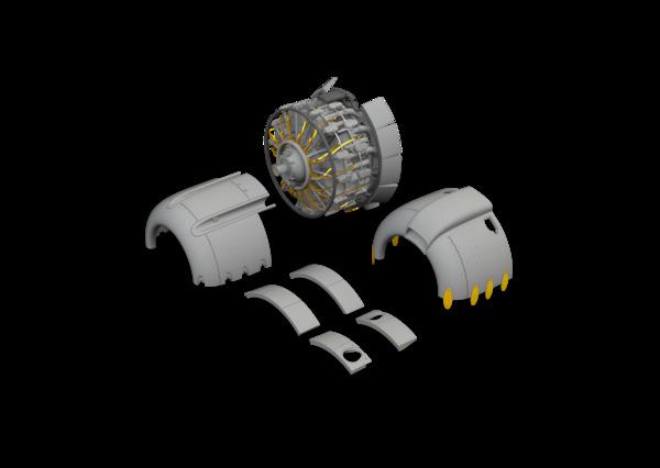 Mitsubishi A6M2 Engine complete (Eduard) E648763