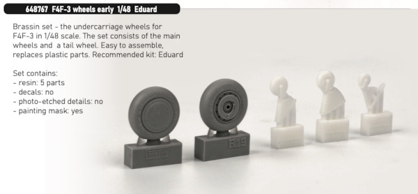 Grumman F4F-3 Wildcat Wheels -Early- (Eduard) E648767