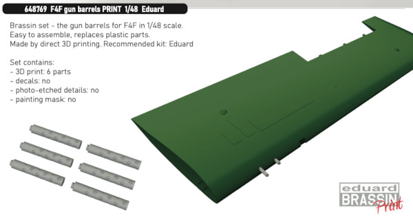 Grumman F4F-3 Wildcat Gun barrels (Eduard)  E648769