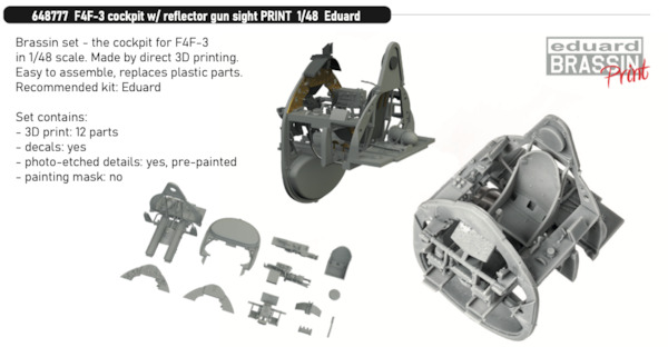 Grumman F4F-3 Wildcat Cockpit with Reflector Gunsight (Eduard)  E648777