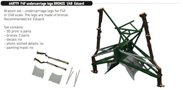 Grumman F4F-3 Wildcat Undercarriage Legs -Bronze- (Eduard) E648779