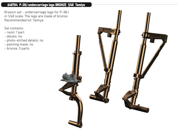 P38J Lightning undercarriage legs - Bronze- (Tamiya)  E648784