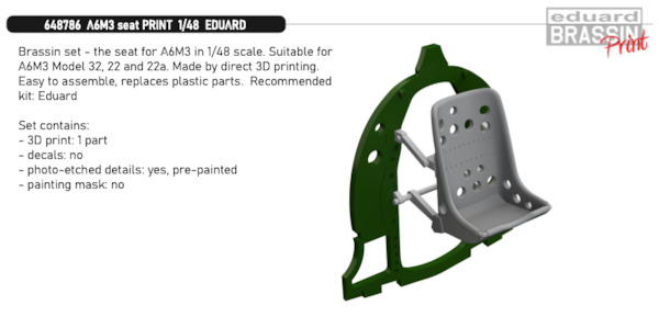 Mitsubishi A6M3 Seat (Eduard) E648786