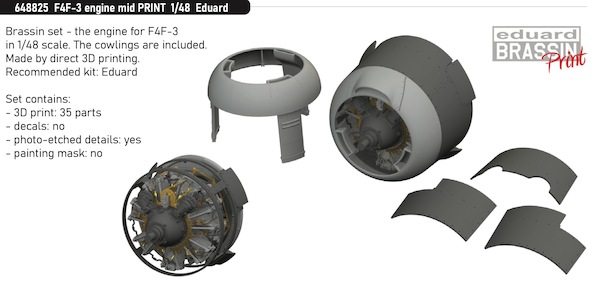 Grumman F4F-3 Wildcat Engine -Mid- (Eduard)  E648825