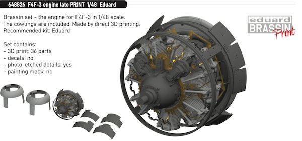 Grumman F4F-3 Wildcat Engine -Late- (Eduard)  E648826