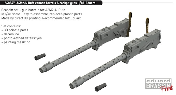 Nakajima A6M2-N Rufe Gun barrels and cockpit guns (Eduard)  E648847