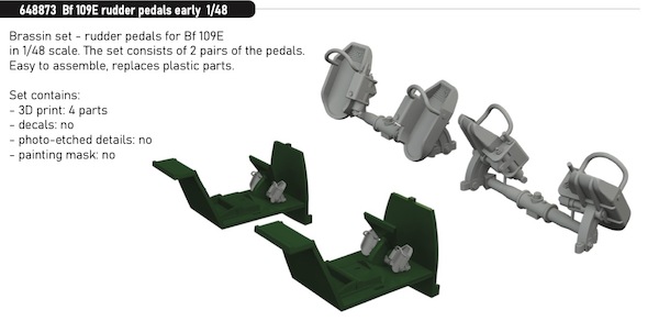 Messerschmitt BF109E Rudder Pedals - early- (Eduard) E648873