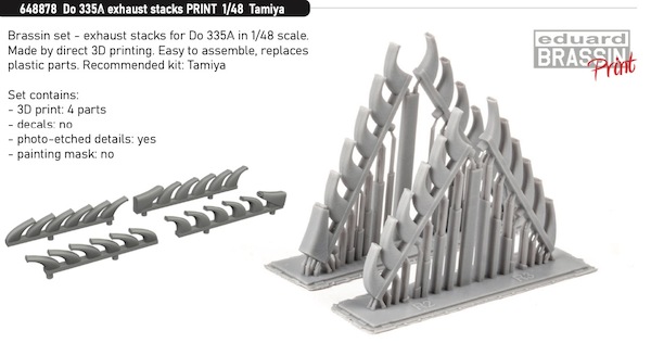 Dornier Do335A Exhaust stacks (Tamiya) E648878