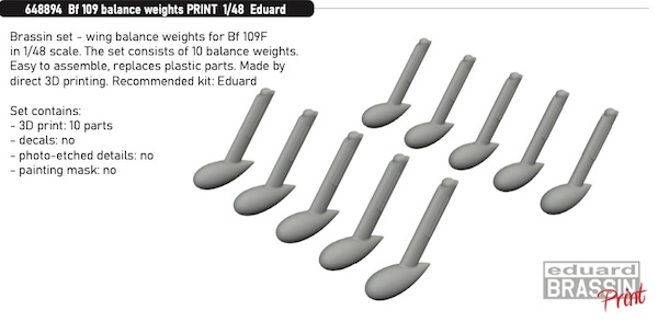 Messerschmitt BF109F Balance Weights (Eduard) E648894