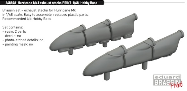 Hawker Hurricane MKI  Exhaust Stacks (Hobby Boss)  E648898