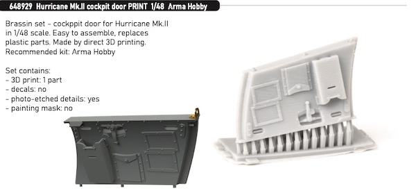 Hurricane Mk.II Cockpit door (Arma Hobby kit)  E648929