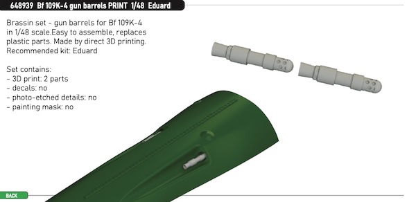 Messerschmitt Bf109K-4 Gun Barrels (Eduard) E648939