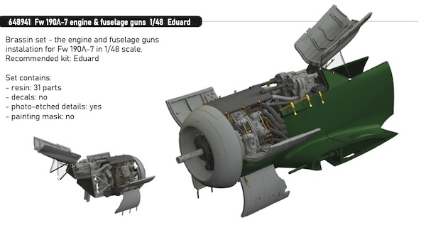 Focke Wulf FW190A-7 Engine and fuselage guns (Eduard)  E648941