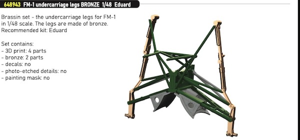 Grumman FM1 Wildcat Undercarriage Legs - Bronze- (Eduard) E648943