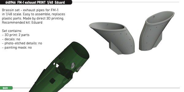 Grumman FM1 Wildcat exhausts (Eduard kit) E648946