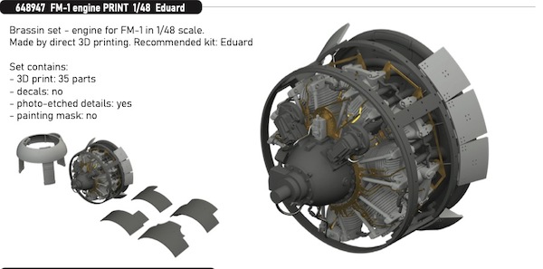 Grumman FM1 Wildcat Engine (Eduard)  E648947