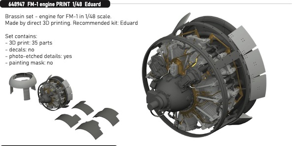Grumman FM1 Wildcat Engine (Eduard) E648947