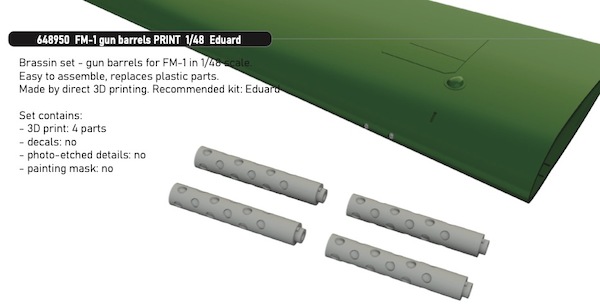 Grumman FM1 Wildcat Gun Barrels (Eduard)  E648950