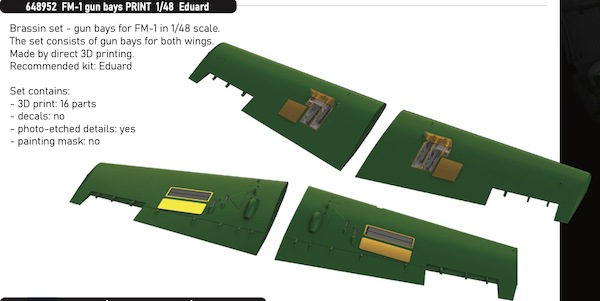 Grumman FM1 Wildcat Gun Bays (Eduard)  E648952