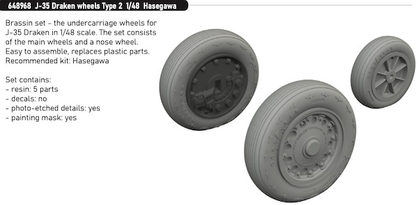 Saab J35 Draken  Wheels type 2 (Hasegawa)  E648968