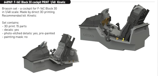 F16C Fighting Falcon Block 30 Cockpit set (Kinetic) E648969
