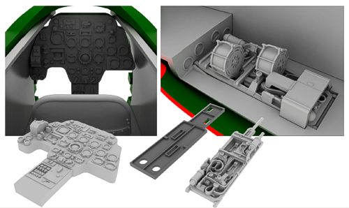 Messerschmitt BF110E Cockpit (Eduard) e672-004