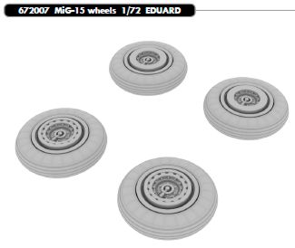 Mikoyan MiG15 mainwheels (Eduard)  e672-007