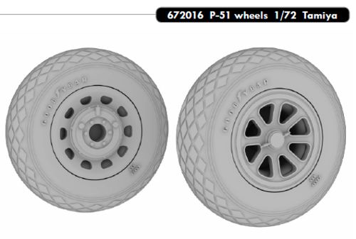 P51 Mustang wheels (Tamiya) e672-016