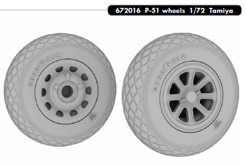 P51 Mustang wheels (Tamiya)  e672-016