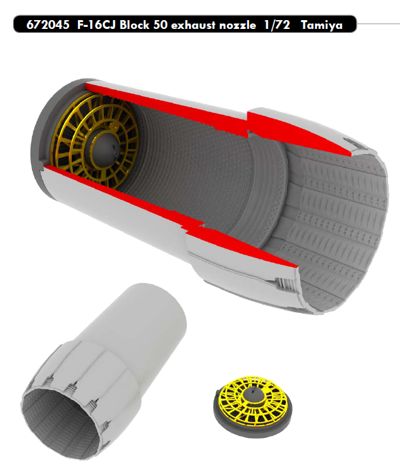 F16CJ Block 50 exhaust Nozzle (Tamiya) e672-045