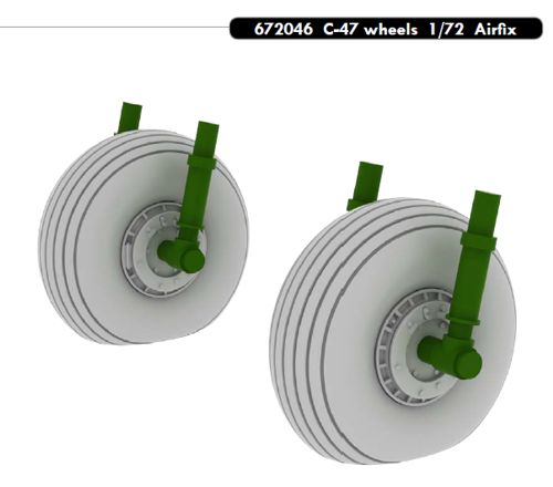 C47 Dakota wheels (Airfix) E672-046
