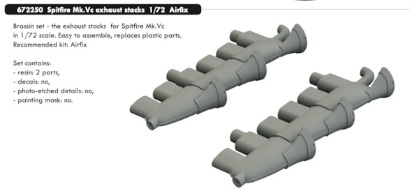 Spitfire MKVc Exhaust stacks (Airfix)  E672250