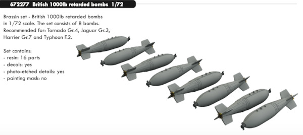 British 1000lb Retarded Bombs E672277