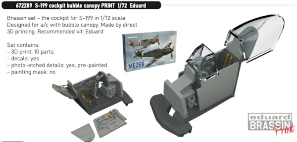 Avia S199 Cockpit detal set - bubble canopy (Eduard)  E672289