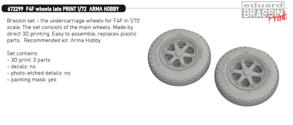 Grumman FM2 Wildcat wheels , late (Arma)  E672299