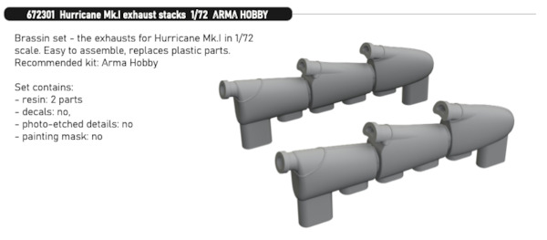 Hawker Hurricane MK1 Exhausts (Arma) E672301