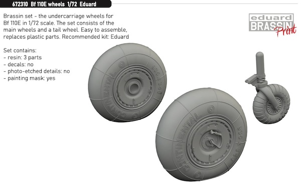 Messerschmitt BF110E Wheels (Eduard)  E672310