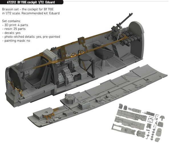 Messerschmitt BF110E Cockpit (Eduard) E672312