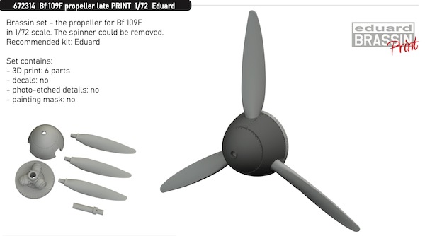 Messerschmitt BF109F Late Propeller (Eduard)  E672314