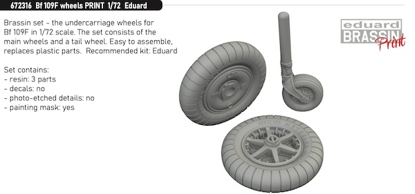 Messerschmitt BF109F wheels (Eduard) E672316
