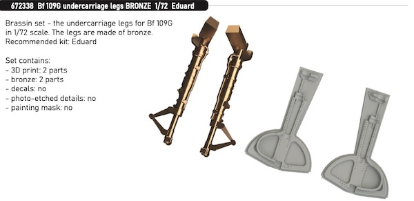 Messerschmitt BF109G Undercarriage Legs and doors - Bronze- (Eduard)  E672338