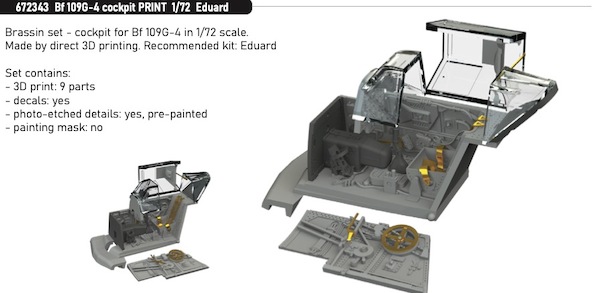 Messerschmitt BF109G-4 Cockpit (Eduard)  E672343