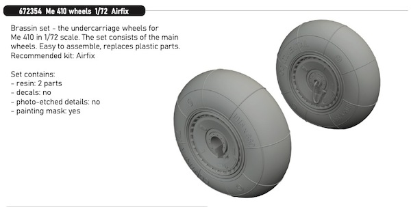 Messerschmitt Me410 Wheels (Airfix) E672354