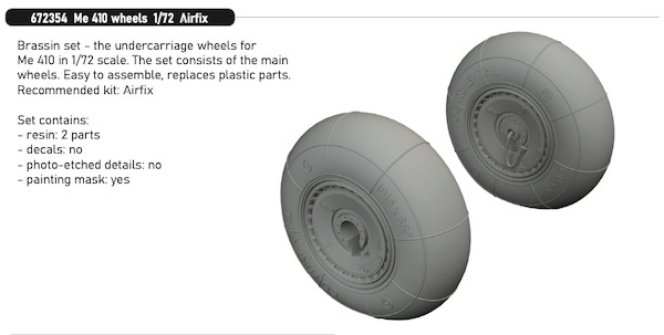 Messerschmitt Me410 Wheels (Airfix)  E672354